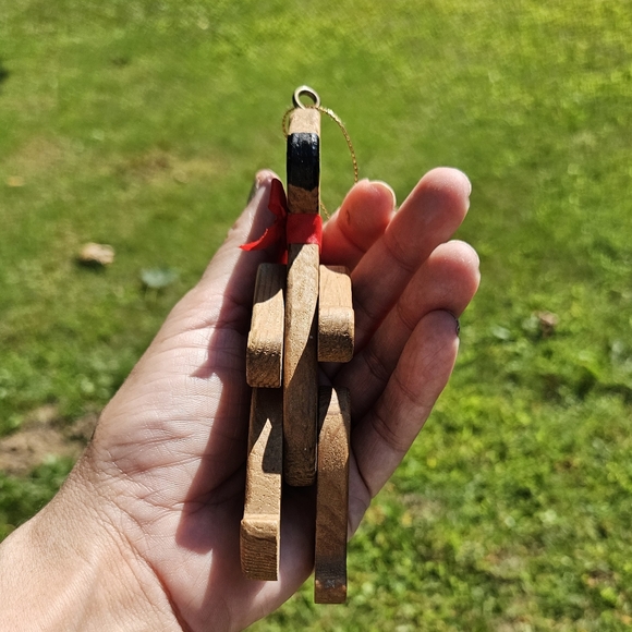 Vintage Wood Teddy Bear Christmas Ornaments (Set of 4) - Picture 10 of 10